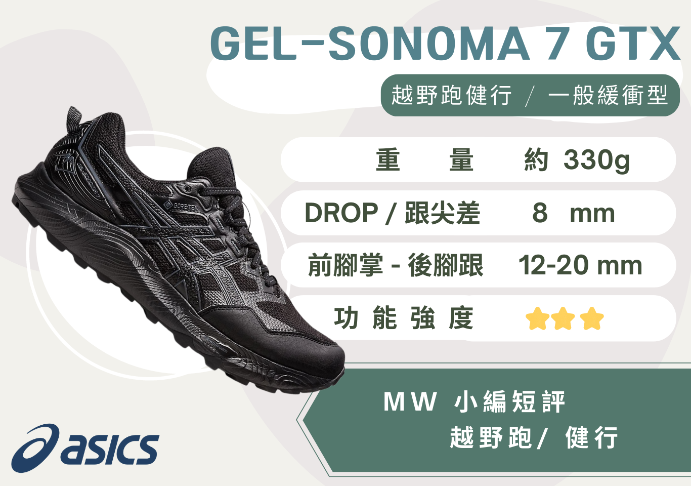 ASICS GEL-SONOMA 7 GTX 黑男- 馬拉松世界