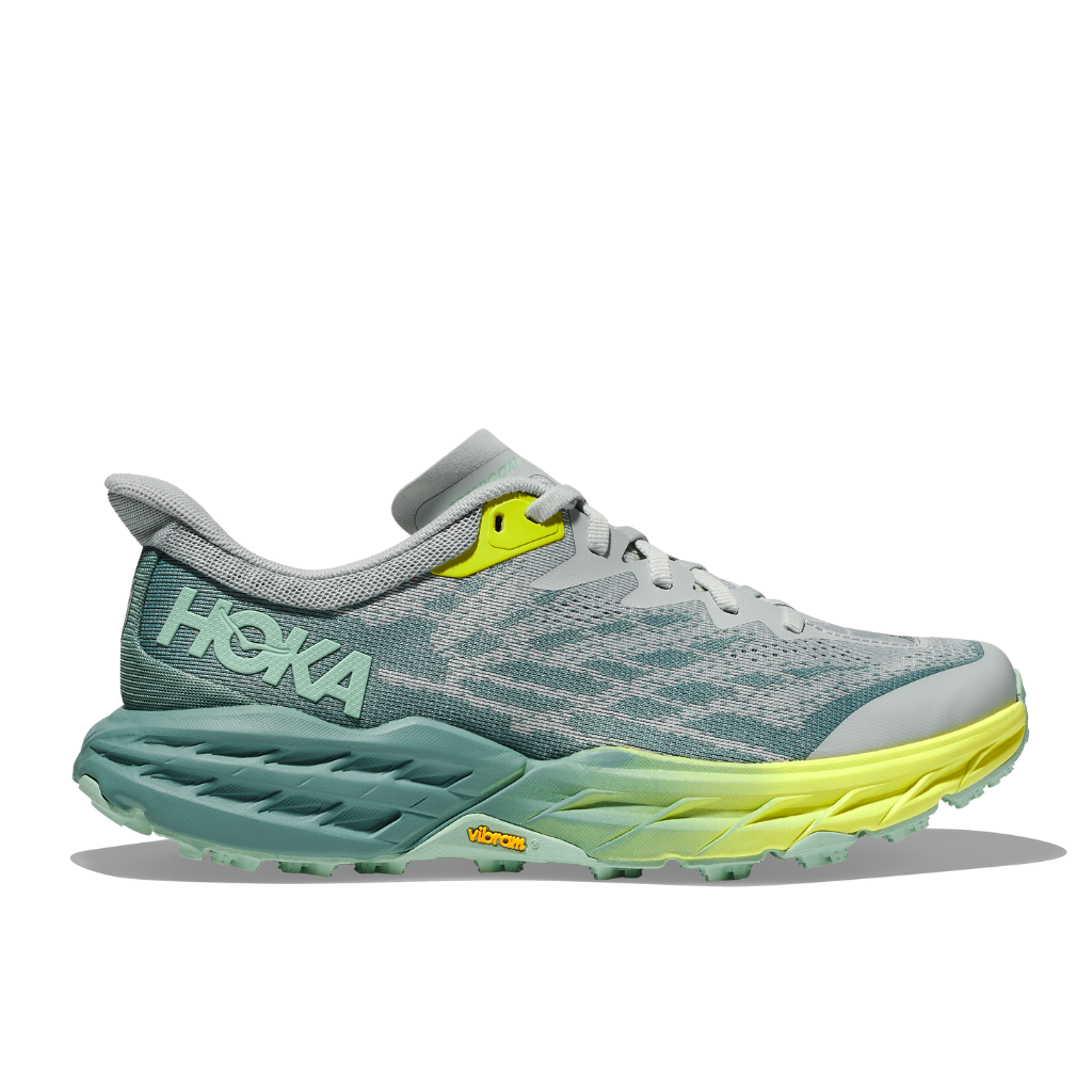 HOKA ONE ONE Speedgoat 5 (寬楦) 銀灰/灰綠女- 馬拉松世界