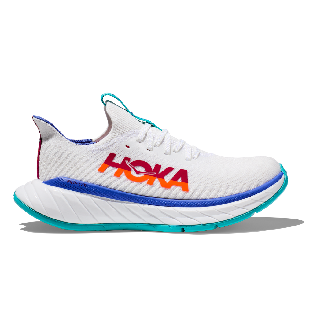 HOKA ONE ONE Carbon X 3 白/火焰紅女- 馬拉松世界