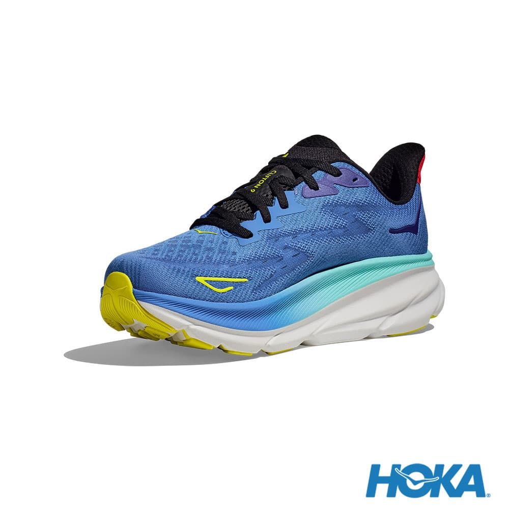 HOKA ONE ONE Clifton 9 青藍/櫻桃紅男- 馬拉松世界