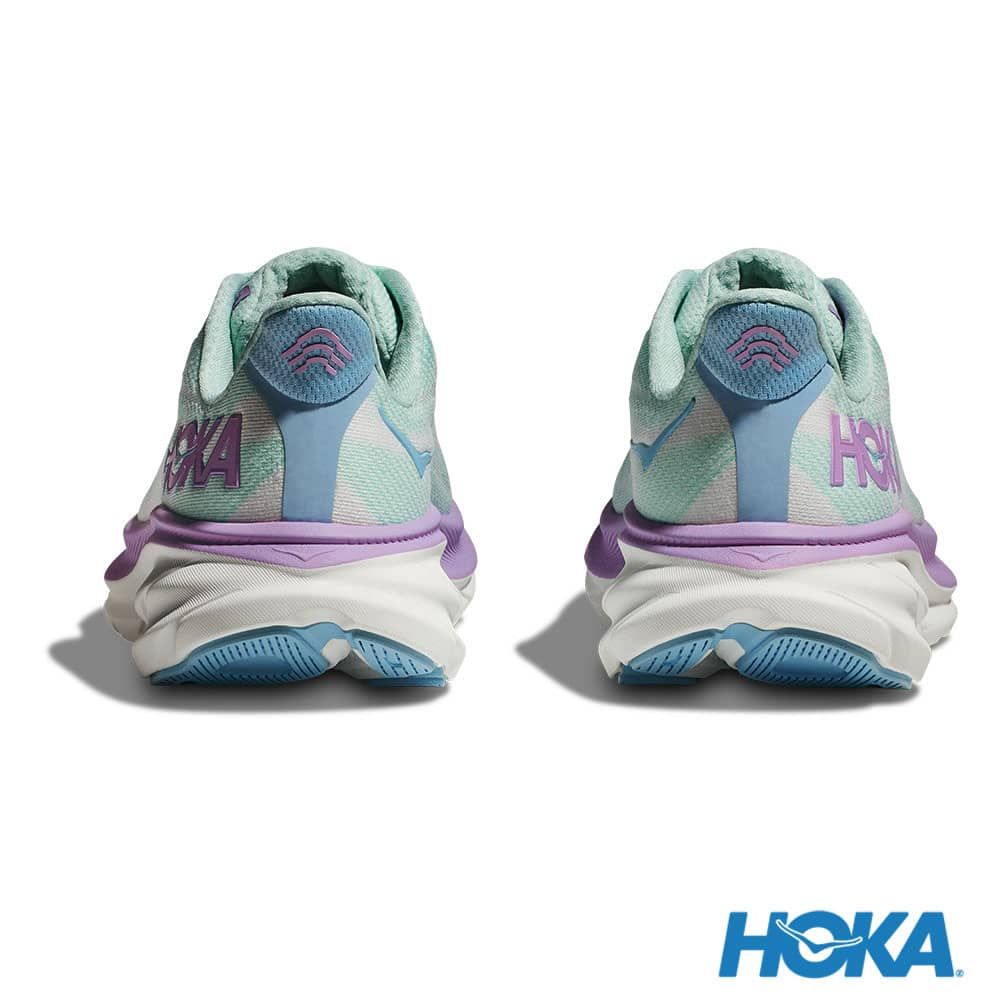 HOKA ONE ONE Clifton 9 (寬楦) 太平洋藍/紫丁香女- 馬拉松世界
